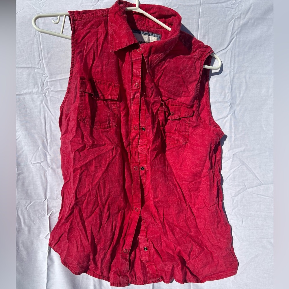 Red button up